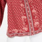 Blusa feminina estampada estilo camponês com estampa floral vermelha tamanho pequeno GG