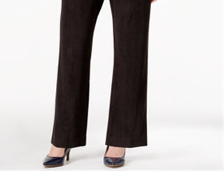 Calça de veludo cotelê Alfred Dunner Classics feminina, preta, tamanho 12
