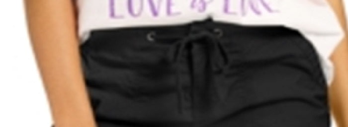 Shorts de malha com cós alto feminino Style &amp; Co, preto, tamanho pequeno
