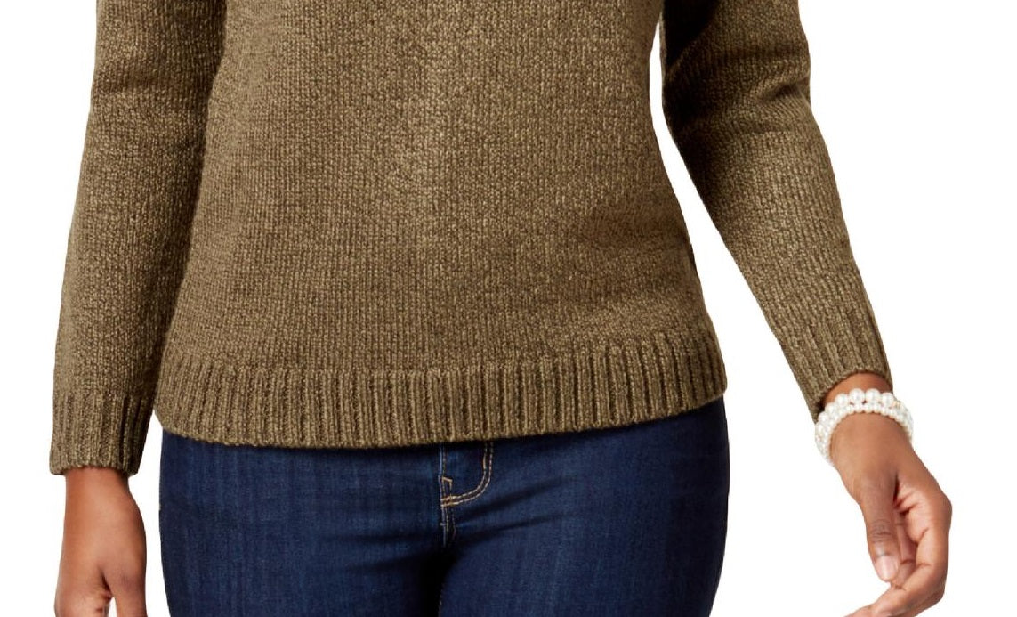 Karen Scott Suéter Feminino Tt Johnny Gola V Gola Alta Marrom Tamanho Pequeno X-Grande