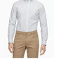 Camisa listrada elástica slim fit masculina Calvin Klein, branca, tamanho extragrande