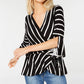 Blusa listrada BCX Juniors, preta, tamanho pequeno