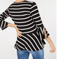 Blusa listrada BCX Juniors, preta, tamanho pequeno