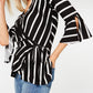 Blusa listrada BCX Juniors, preta, tamanho pequeno