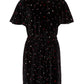 Vestido Calvin Klein Big Girls Velour com mangas esvoaçantes, preto, tamanho 12-14