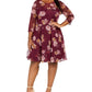 Vestido feminino plus size Love Squared com estampa de coração e bolinhas suíças, tamanho 2X