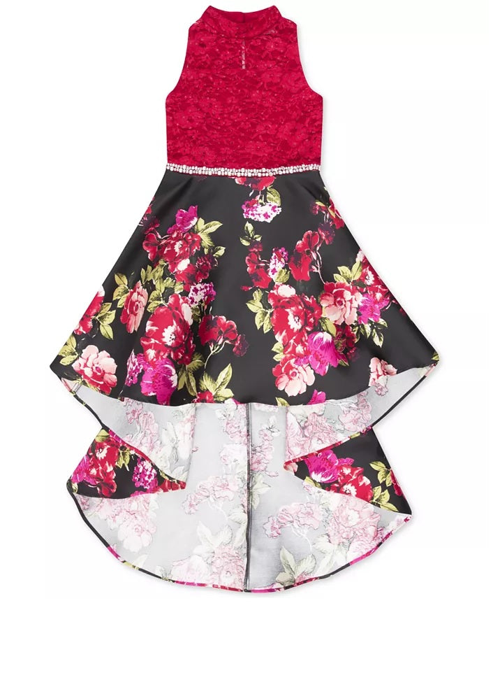 Vestido de renda alto e baixo Speechless Big Girls, preto, tamanho 7
