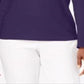 Karen Scott Blusa feminina de algodão com decote redondo, roxa, tamanho X-S