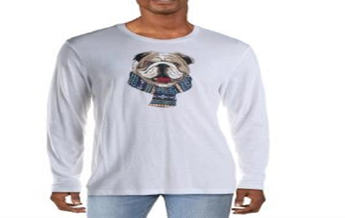 Camiseta gráfica masculina Club Room, branca, tamanho XX-G