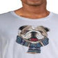 Camiseta gráfica masculina Club Room, branca, tamanho XX-G