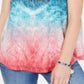 Regata feminina estampada com decote em V estilo &amp; co, azul, vários tamanhos - PP