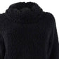Suéter feminino estilo &amp; co com gola alta e forro de lã sintética sherpa, preto, tamanho pequeno e pequeno