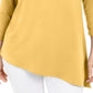 Túnica feminina assimétrica com anel JM Collection, amarela, tamanho P