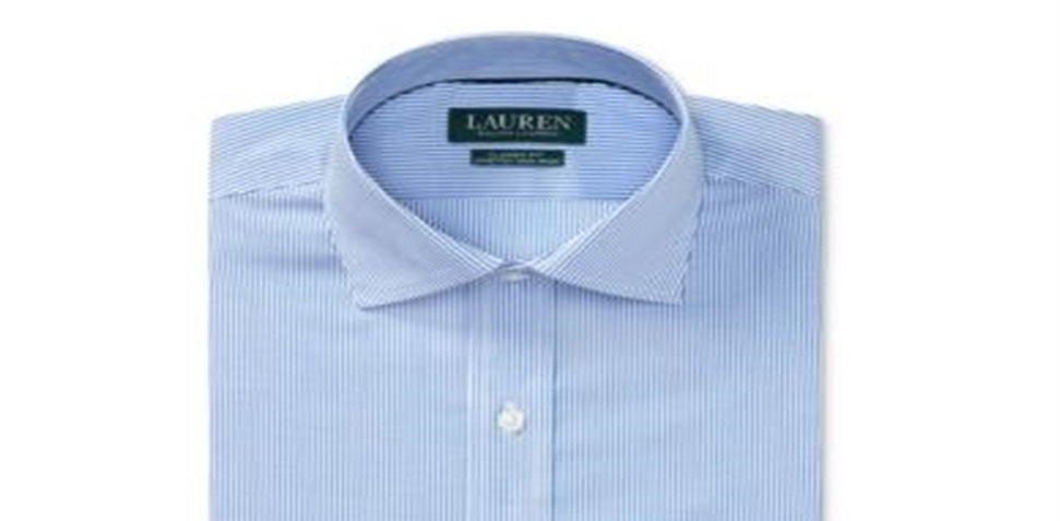 Camisa social masculina Ralph Lauren Classic Fit Stretch Popeline, azul, tamanho G, sem passar a ferro