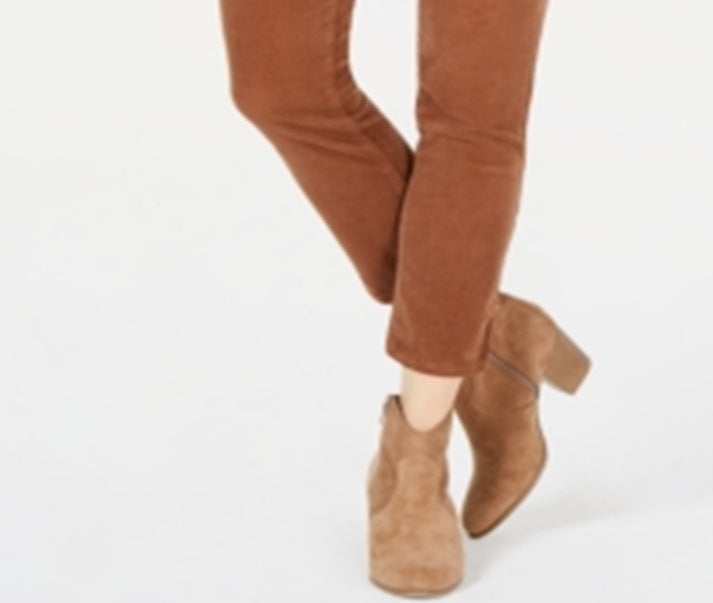 Calça de veludo cotelê com controle de barriga feminina Style &amp; Co, marrom, tamanho 10