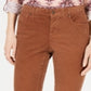 Calça de veludo cotelê com controle de barriga feminina Style &amp; Co, marrom, tamanho 10