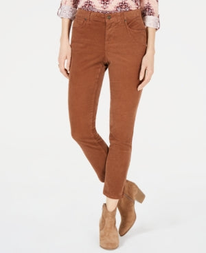 Calça de veludo cotelê com controle de barriga feminina Style &amp; Co, marrom, tamanho 10