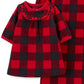 Camisola Carter's Little &amp; Big Girl's 2 peças xadrez Buffalo e camisola de boneca combinando vermelha tamanho 2-3