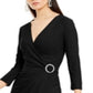 Vestido envelope feminino com detalhes embelezados da INC International Concepts, preto, tamanho pequeno XL