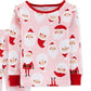 Conjunto de pijama de Papai Noel Carter's Baby Girls, 2 peças, rosa, tamanho 24 meses