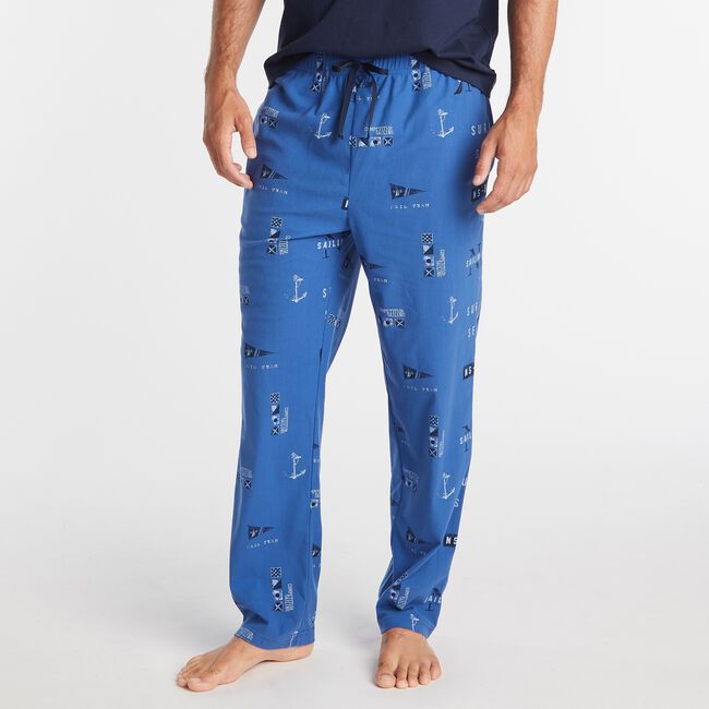 Calça de dormir masculina com estampa de logotipo Nautica Windsurf azul XXL