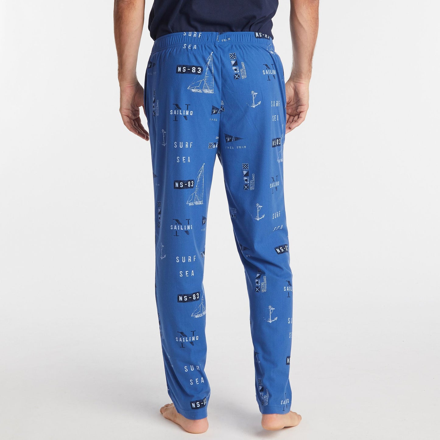Calça de dormir masculina com estampa de logotipo Nautica Windsurf azul XXL