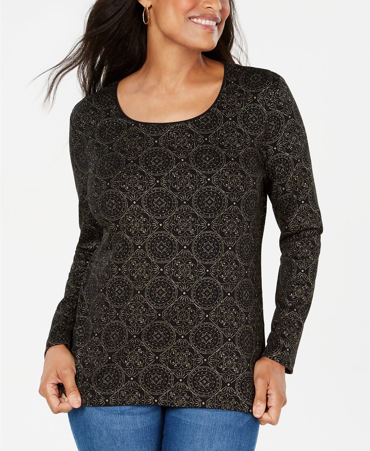 Karen Scott Top Medalhão Shimmer Feminino Preto Tamanho P