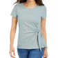 Top feminino com amarração lateral Style &amp; Co, azul, tamanho pequeno