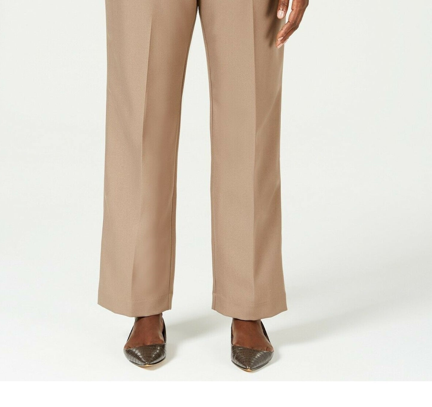 Calça feminina Karen Scott, marrom, tamanho pequeno, G