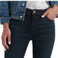 Calça jeans feminina Lucky Brand com zíper e perna reta, preta, tamanho 6/28