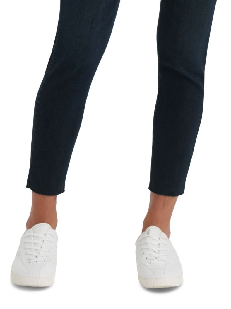 Calça jeans feminina Lucky Brand com zíper e perna reta, preta, tamanho 6/28