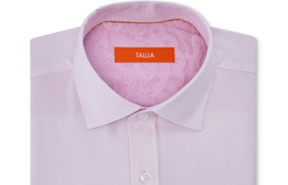 Camisa social listrada elástica de desempenho sem ferro Tallia masculina, tamanho G, rosa