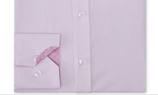 Camisa social listrada elástica de desempenho sem ferro Tallia masculina, tamanho G, rosa