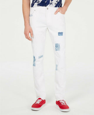 Calça jeans masculina American Rag Slim Fit Snider branca tamanho 32x34