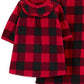 Conjunto de camisola e vestido de boneca Carters Toddler Girls Buffalo Plaid Fleece, tamanho 5T, vermelho