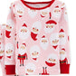 Calça de dormir Carter's para meninas, estampa de Papai Noel, pijama rosa, tamanho 5T