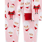 Calça de dormir Carter's para meninas, estampa de Papai Noel, pijama rosa, tamanho 5T