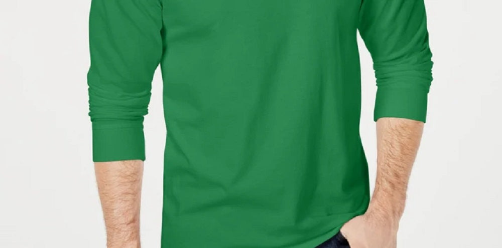 Camiseta masculina de manga comprida Club Room, verde, tamanho XX-G