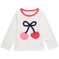 Camiseta de algodão com estampa de cerejas First Impressions para bebê menina, tamanho 18 meses, branca