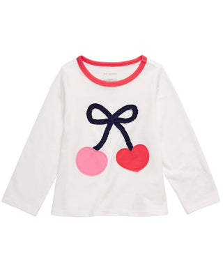 Camiseta de algodão com estampa de cerejas First Impressions para bebê menina, tamanho 18 meses, branca