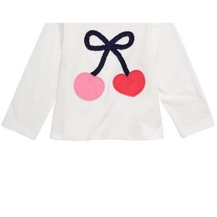 Camiseta de algodão com estampa de cerejas First Impressions para bebê menina, tamanho 18 meses, branca