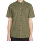 Camisa Volcom Masculina Beasley Slim Fit Listrada Manga Curta com Botões Verde Tamanho Médio
