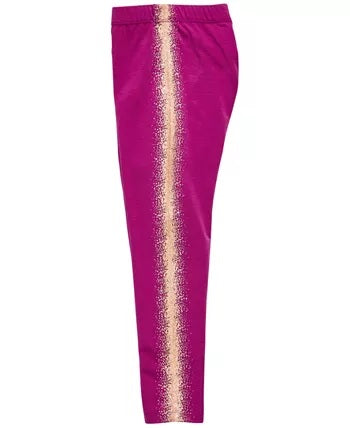 Leggings listradas metálicas para meninas Epic Threads, rosa, tamanho 5