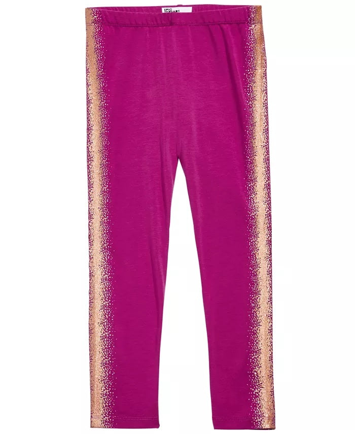 Leggings listradas metálicas para meninas Epic Threads, rosa, tamanho 3T