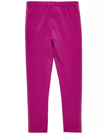 Leggings listradas metálicas para meninas Epic Threads, rosa, tamanho 3T