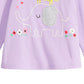 Camiseta infantil manga longa elefante First Impressions para meninas, roxa, tamanho 3-6 meses