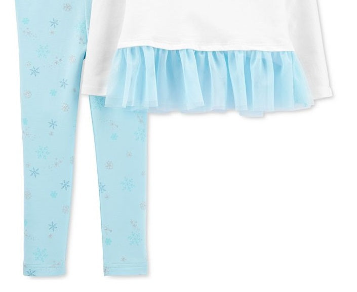 Conjunto de leggings Carters Baby Girls Snowflake Wish, 2 peças, branco, tamanho 6 meses