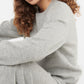 Suéter feminino Charter Club Pure Cashmere com mangas bufantes, cinza, tamanho pequeno G