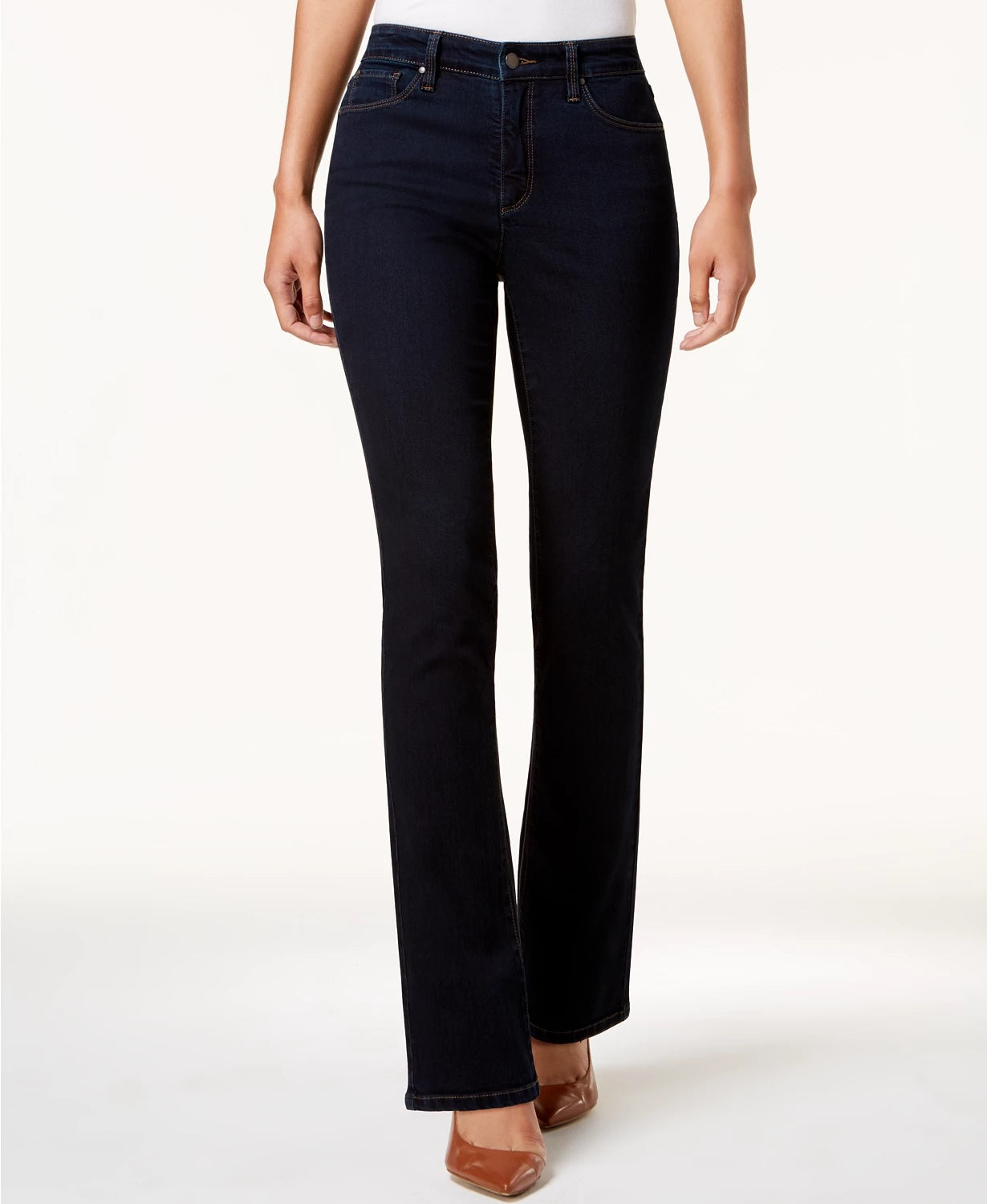 Calça jeans feminina Charter Club Petite Lexington reta, azul marinho, tamanho 4 P