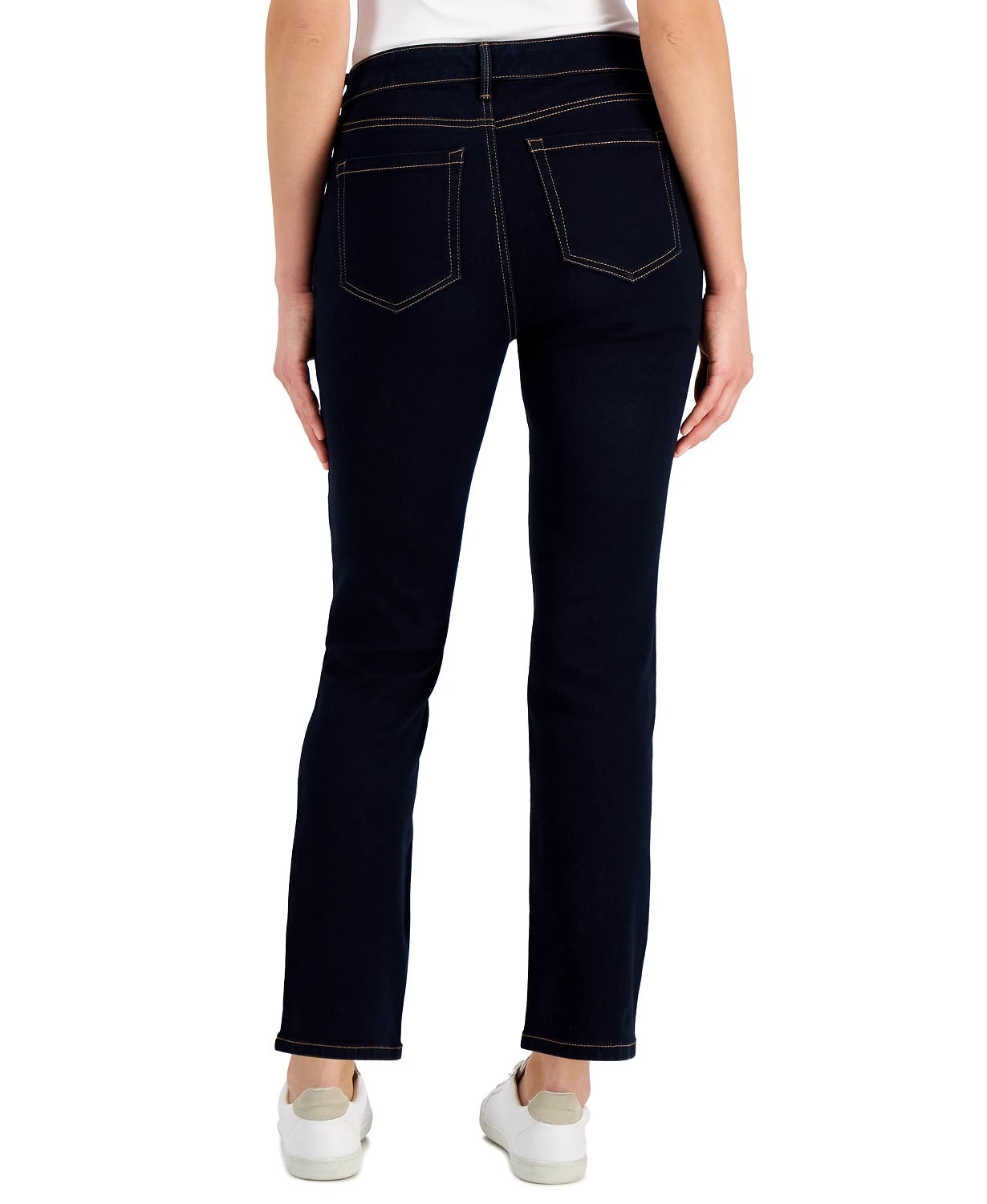 Calça jeans feminina Charter Club Petite Lexington reta, azul marinho, tamanho 4 P